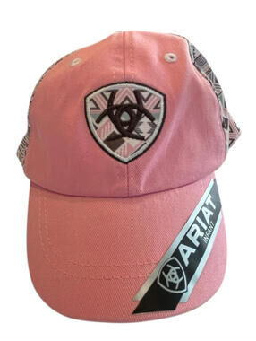 ARIAT Baby Hat Cap INFANT Elastic Stretch-Fit Pink Aztec Western Cowgirl NWT